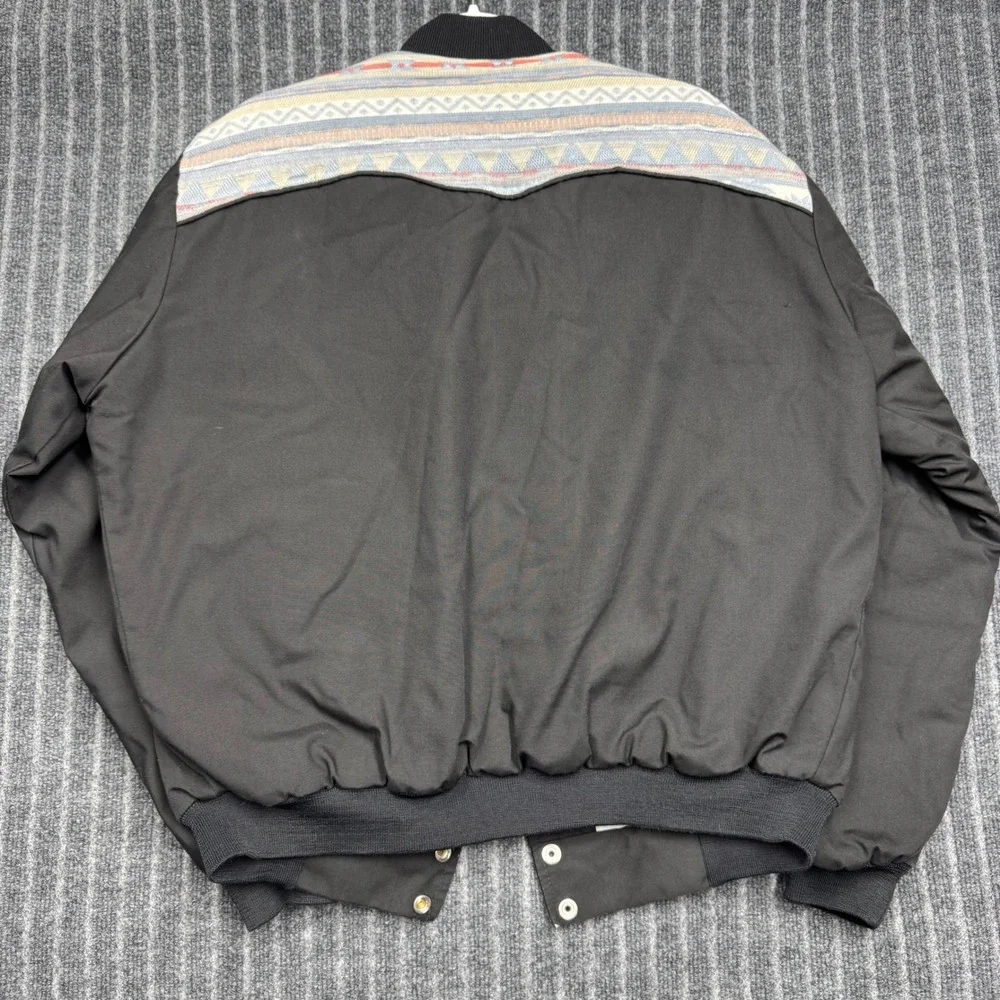 Jackets By Pride Minot, ND Bomber Jacket Large Black Western Vintage (2169)
